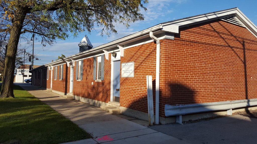 A photo of the side of the office building